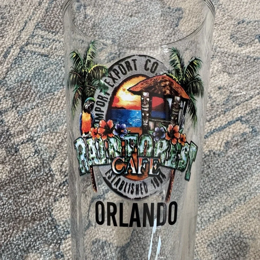 Rainforest Cafe Orlando Souvenir Glass 20 oz Disney